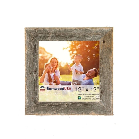 Rustic Farmhouse Reclaimed 12x12 Picture Frame (Weathered Gray)